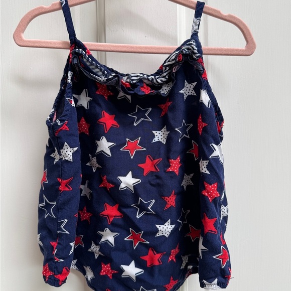 Epic Threads 4T Girls Blue and Red Star 4th of July Patriotic Camisole Blouse - Picture 3 of 6